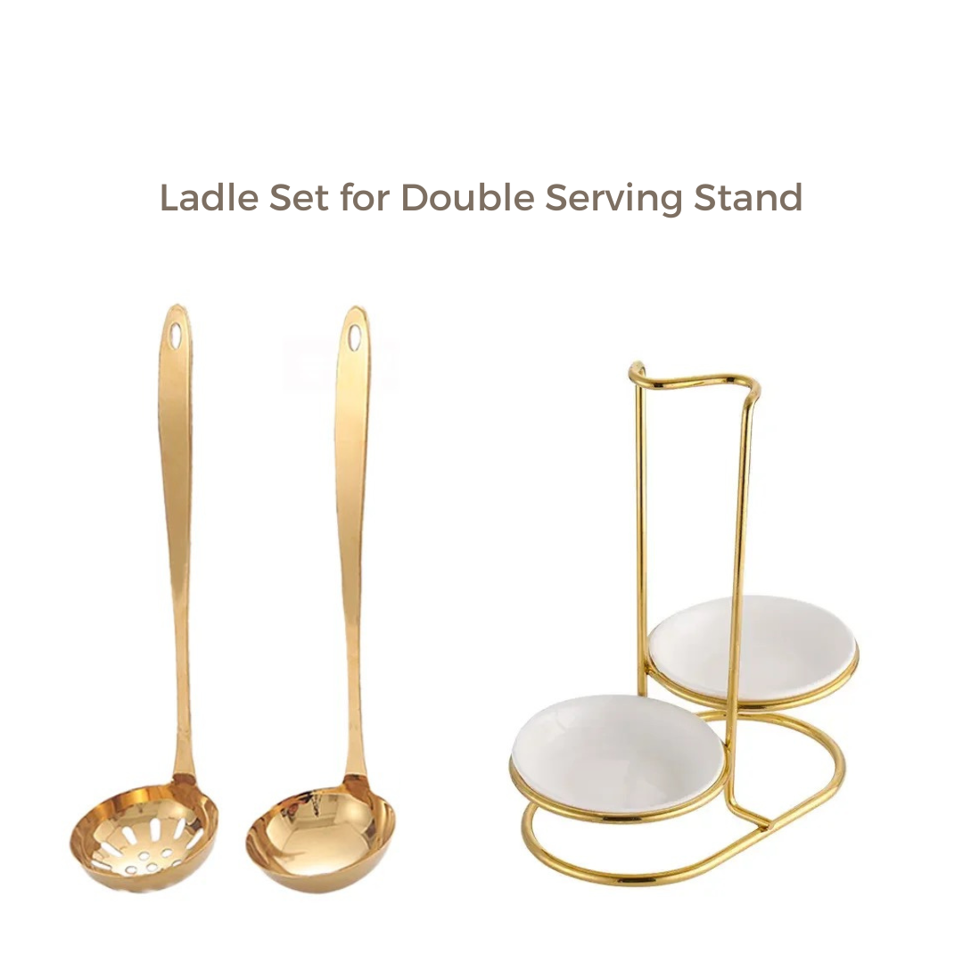 Serving Ladle & matching Slotted Ladle - Set of 2 - Gold & Silver