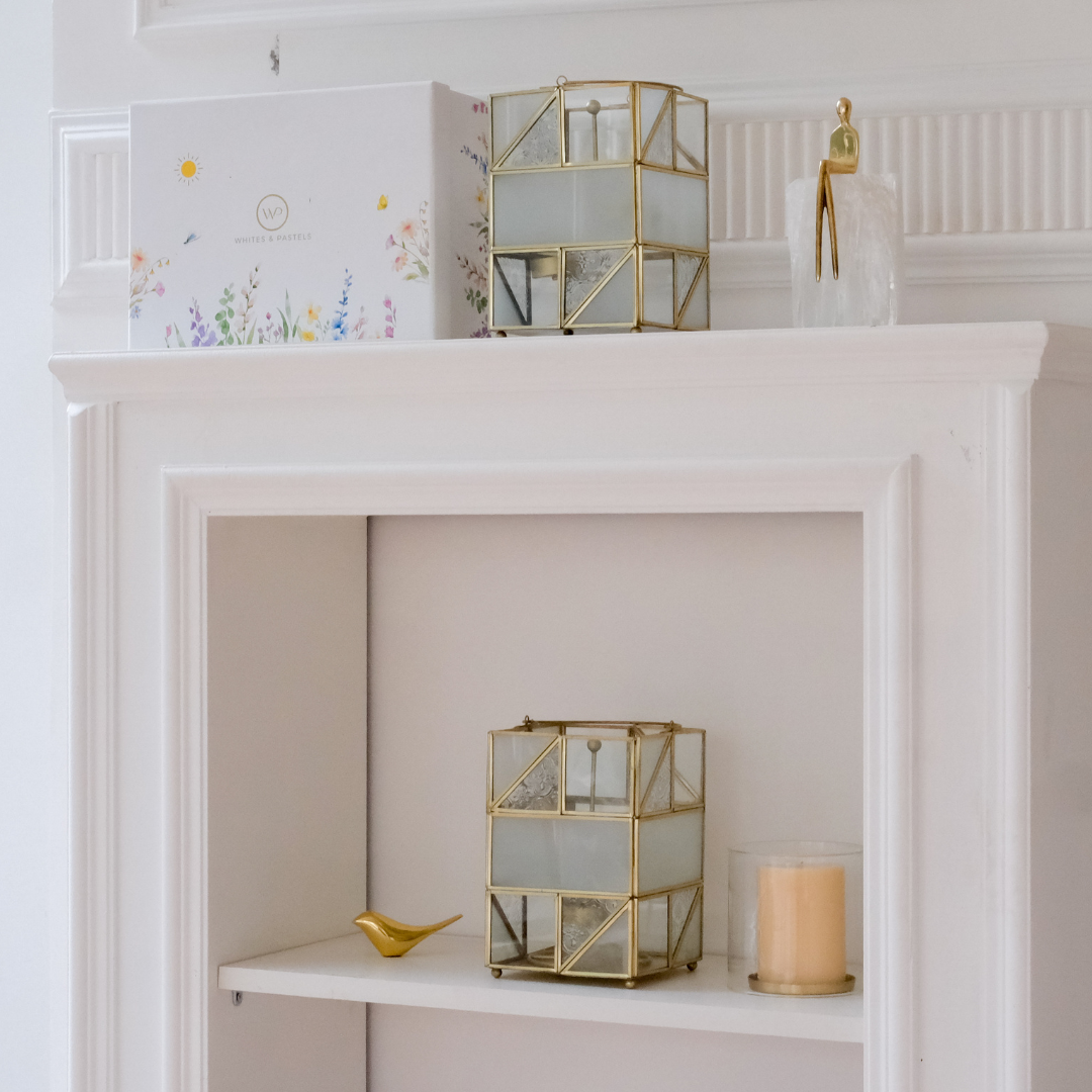 Handcrafted Glass Lantern and Candle Holder