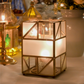 Large Tea Light Candle Holder Lantern with metal stand inside