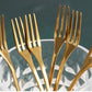 Gold Leaf Fruit and Dessert Fork | Set of 6 | Set of 12