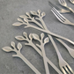 Luxury leaf handle stainless steel fork for stylish table settings