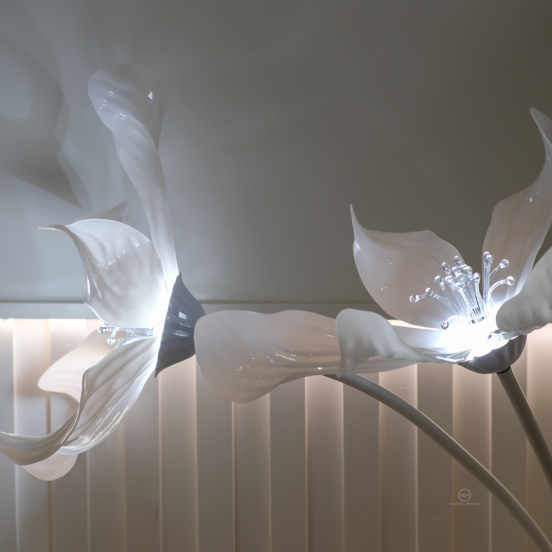 White Designer Floor Lamp | Flower | 3 or 2 Petal design | 3 color changing modes
