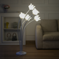 Floor Lamp | White Lotus with flexible stems | Warm Light | 5 Feet