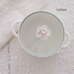 White Serving Bowl with Flower Glass Lid | 1500 ml | Luxury Casserole Pot