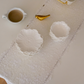 Dessert Bowl & Plate Set | Embossed Lotus Flower | Luxury Ceramic Porcelain