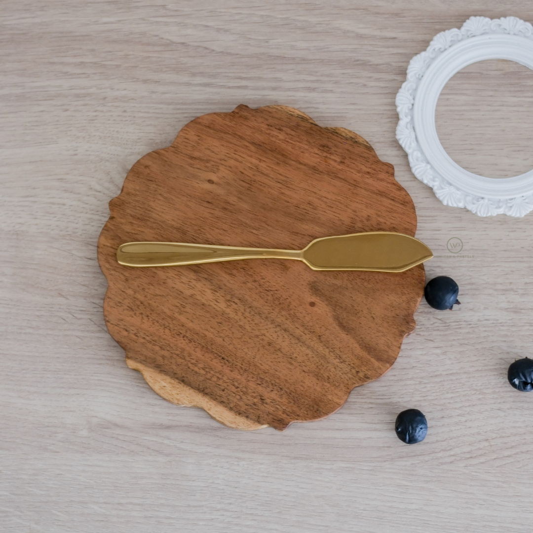 Mini Charcuterie & Chopping Board with Gold Cheese Spreader