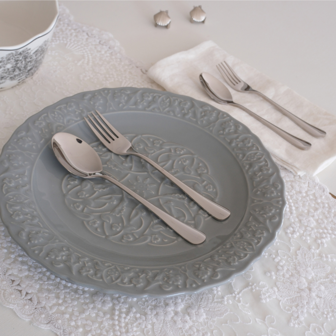Set of 24 Classic Silver Cutlery Set | 304 SS