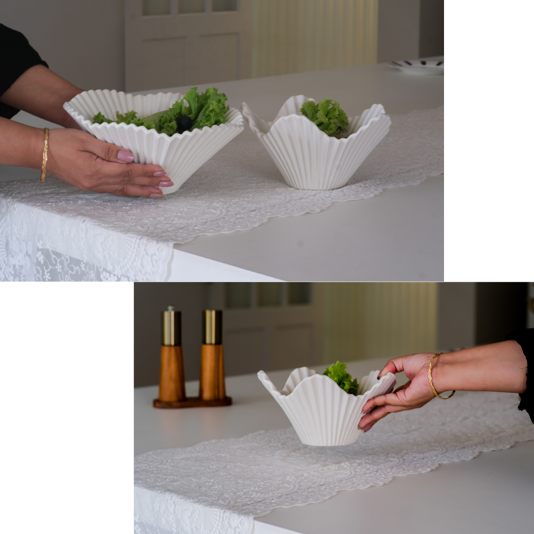 White ceramic centerpiece bowls for contemporary homes