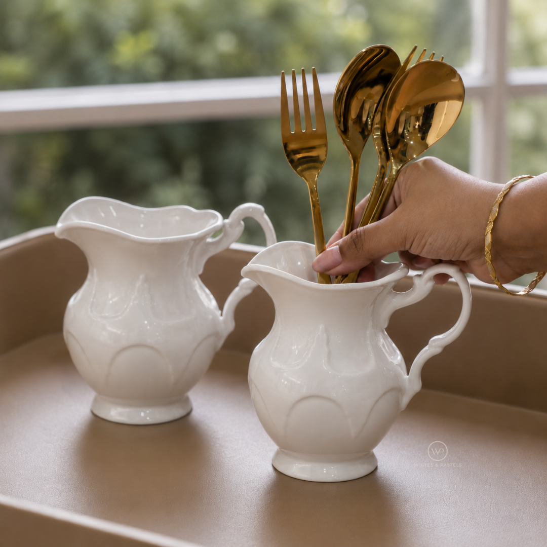 Modern ceramic milk jug with 180ml capacity