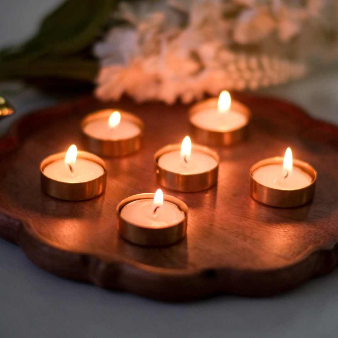 Gold tea light holders perfect for Diwali, weddings and festive home decoration