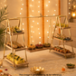 Premium wooden serving stand with gold finish