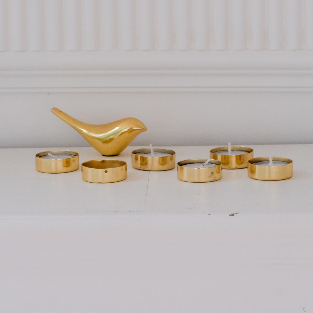 Luxury gold tea light candle holders set of 6 with premium PVD finish for elegant home décor