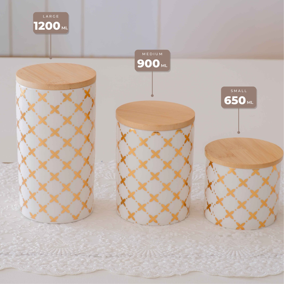 Elegant ceramic kitchen storage set for gifting