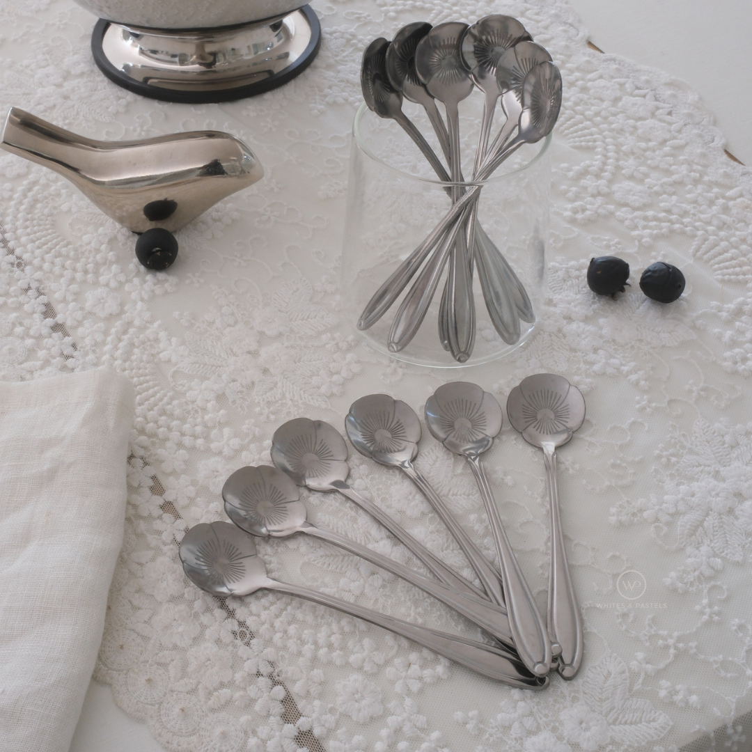 High-quality silver stainless steel dessert spoon collection for stylish serving