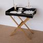 Premium black butler tray for serving tea, coffee, desserts and refreshments