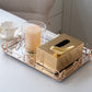 Matte gold decorative tissue box cover for coffee table styling
