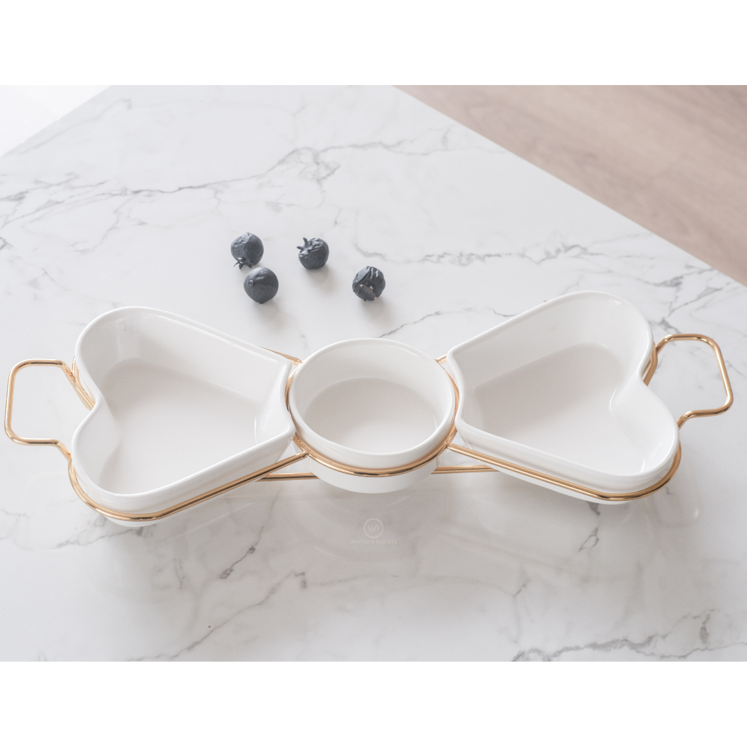 Designer ceramic platter for tea-time snacks and party serving.