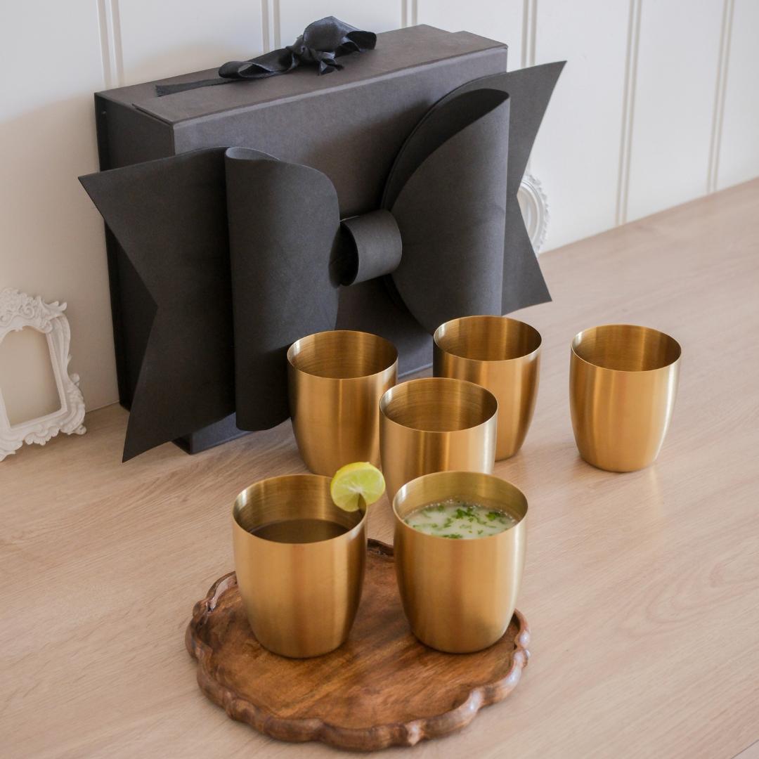 Large size set of 6 glasses with giftbox