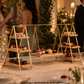 Luxury 3 tier wooden serving platter with gold stand