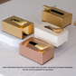 Modern tissue box holder available in Gold Matte, Gold Glossy, Rose Gold and White