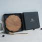 View of Mini Charcuterie board and butter knife in a festive giftbox