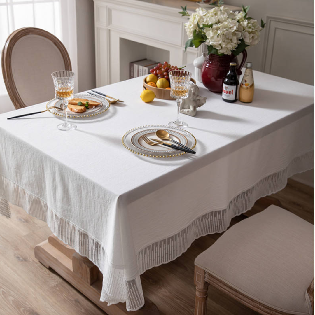 Minimalist white table linen for modern dining spaces