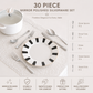 Cutlery set on white runner