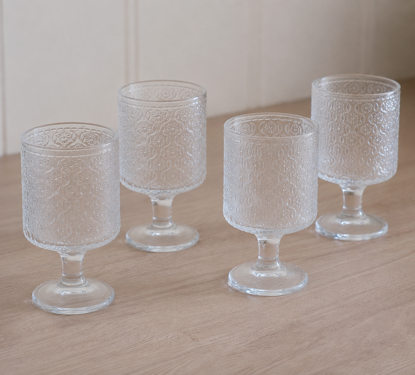 Beautiful textured mocktail glasses