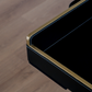 Luxury black butler tray table ideal for serving guests, afternoon tea, coffee and elegant home décor