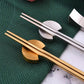 Moon shaped Metal Chopstick and spoon Holder in Gold and Silver color