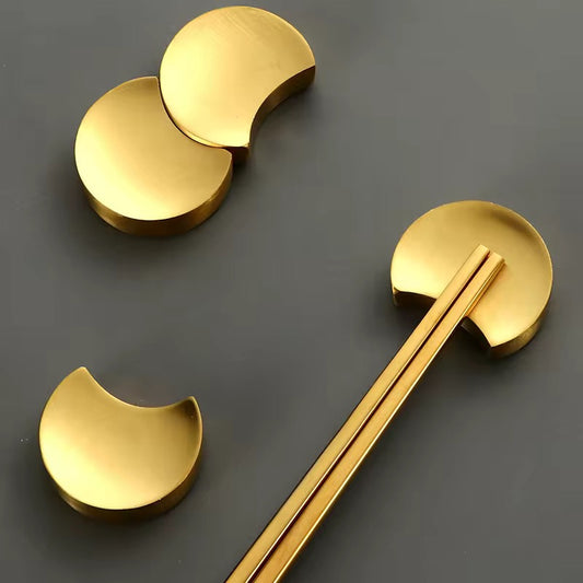 Moon shape Gold Chopstick Holder Set of 4 pieces