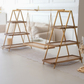 Multi tier wooden serving stand with solid wood serving trays