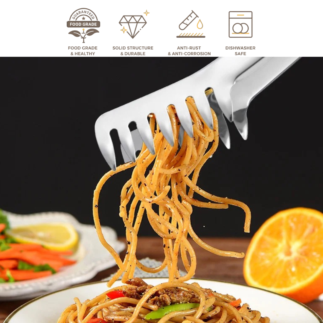 Noodle Tong - Stainless Steel - Gold & Silver