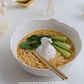 Contemporary  Noodle white ceramic bowl with unique bear design