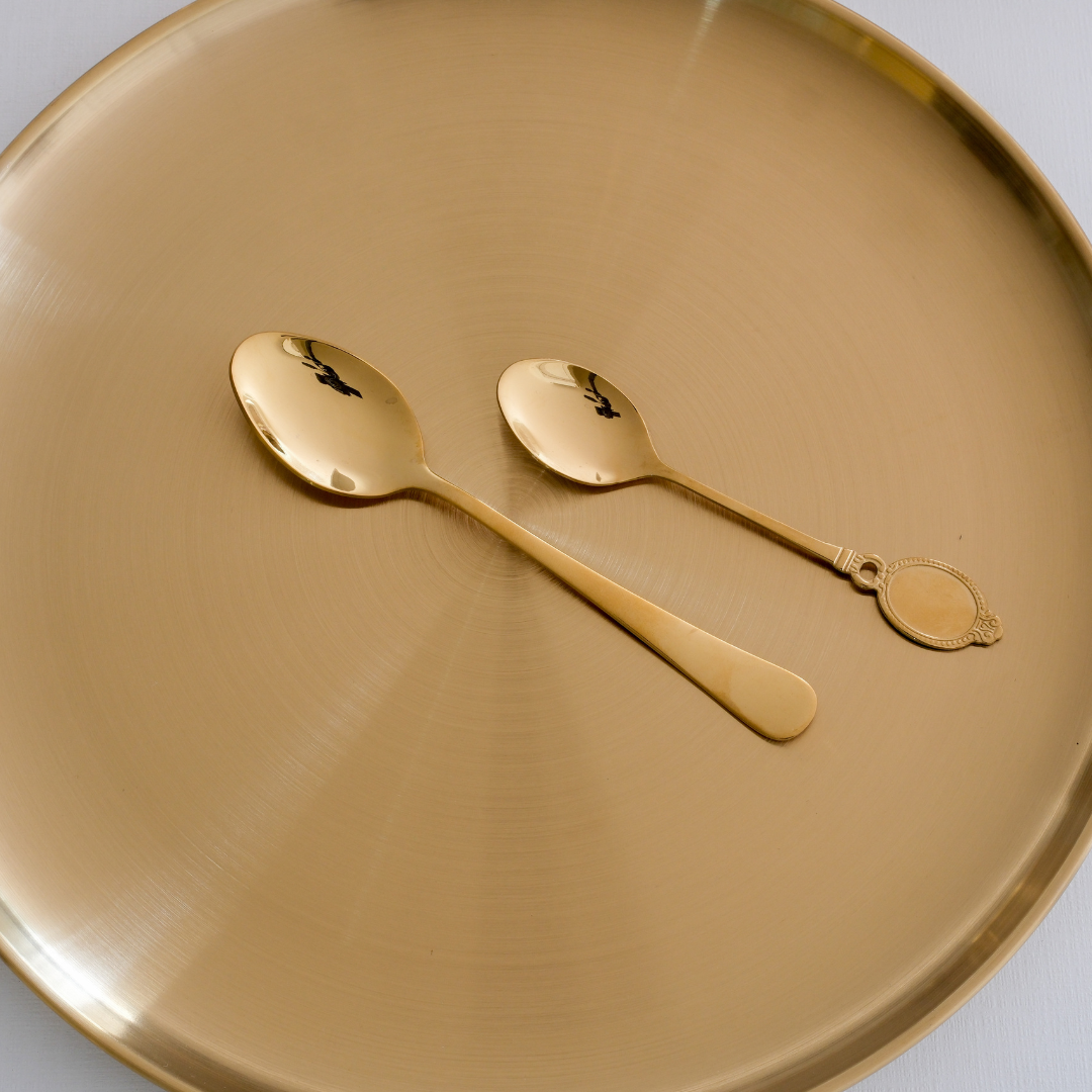 Spoon Set with Gold Plate