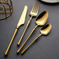 24-piece Luxury Fine-Dine Stainless Steel Cutlery - Gold or Silver option