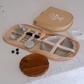 Portable office lunch cutlery set with stainless steel divided plate