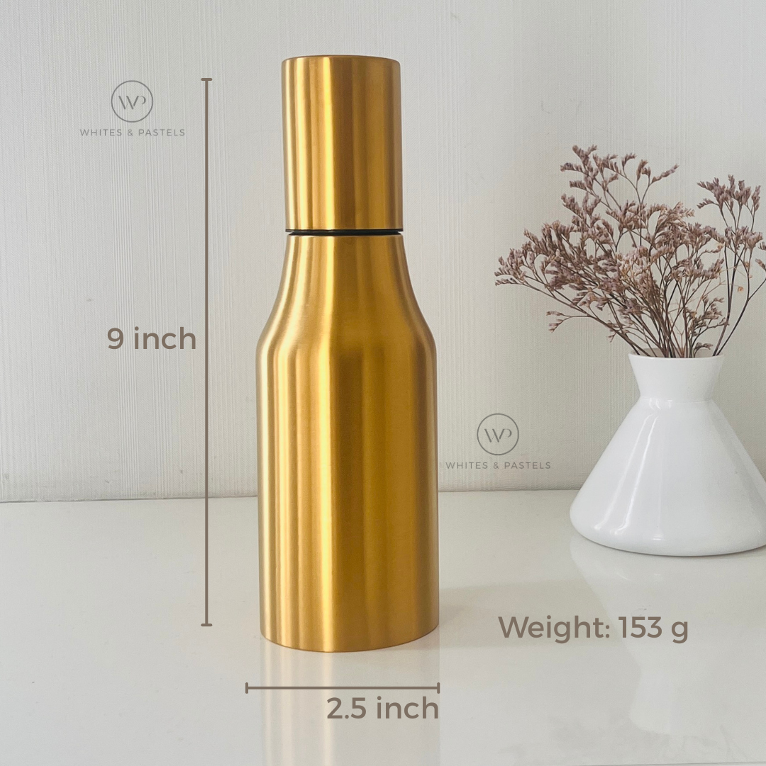 304 grade stainless steel oil bottle with golden finish