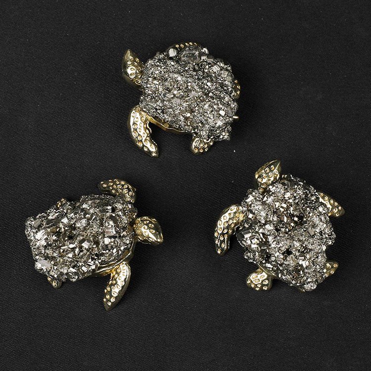 Turtle with Pyrite for Tray decor