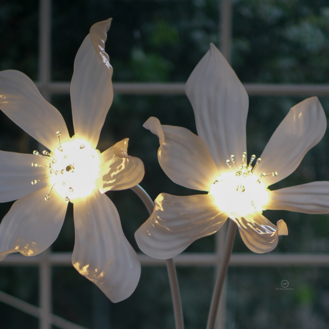 White Designer Floor Lamp | Flower | 3 or 2 Petal design | 3 color changing modes
