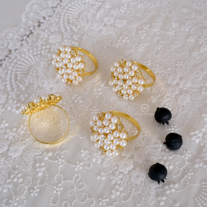 Napkin Rings | Pearl & Stonework | Set of 4, 6, or 8