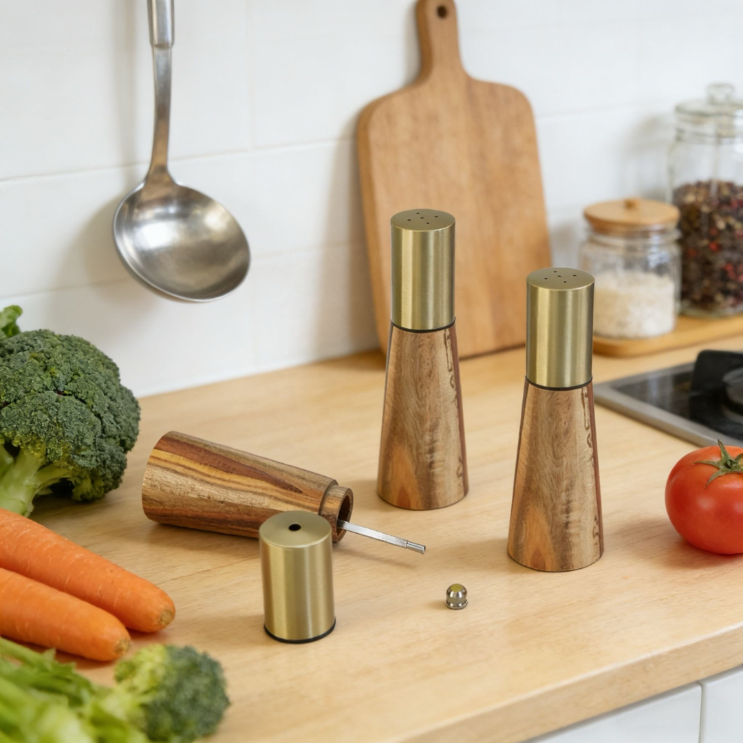 premium tabletop seasoning set for modern dining table