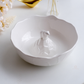 Contemporary white ceramic bowl with unique bear design