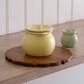 Premium ceramic ghee pot with spoon and filter for homemade desi ghee.