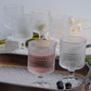 Premium embossed  Juicedrinking glasses set for modern dining table