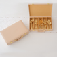Premium beige gift box for a 30-piece cutlery set by Whites & Pastels