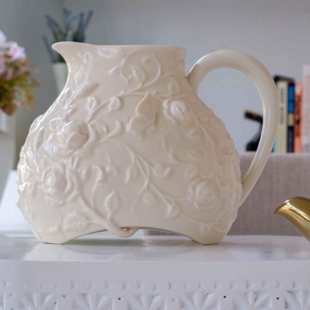 Designer white ceramic teapot for home entertaining