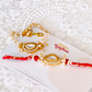 Premium Raksha Bandhan pearl Rakhi and Lumba gift set with elegant festive design