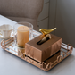 Rose gold tissue box holder for sophisticated home décor