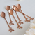Set of 6 | Rose Gold Leaf Shaped Dessert Coffee & Tea Spoon | Stainless Steel